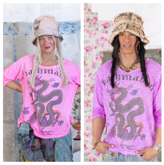 Magnolia Pearl Tops - Magnolia Pearl Kathmandu Vigo tee in Azalea